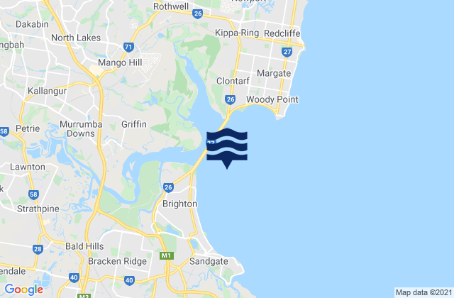 Bramble Bay, Australiaの潮見表地図