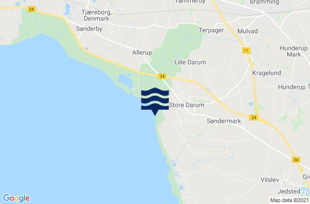 Bramming, Denmarkの潮見表地図