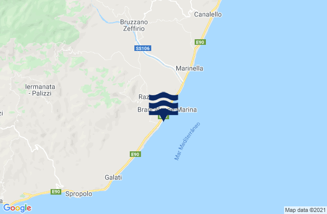Brancaleone, Italyの潮見表地図