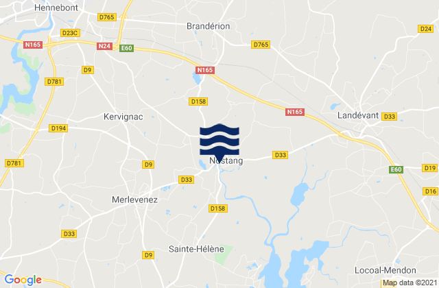 Brandérion, Franceの潮見表地図