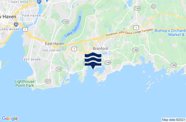 Branford Harbor, United Statesの潮見表地図