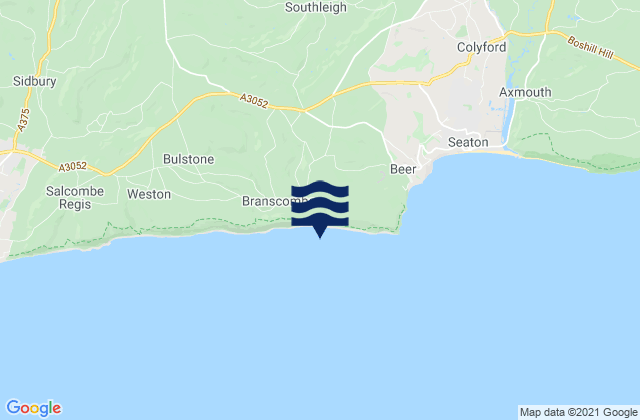 Branscombe Mouth Beach, United Kingdomの潮見表地図
