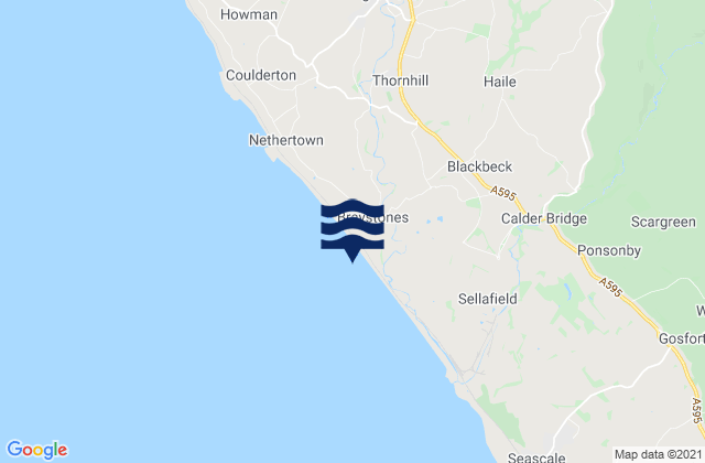 Braystones Beach, United Kingdomの潮見表地図