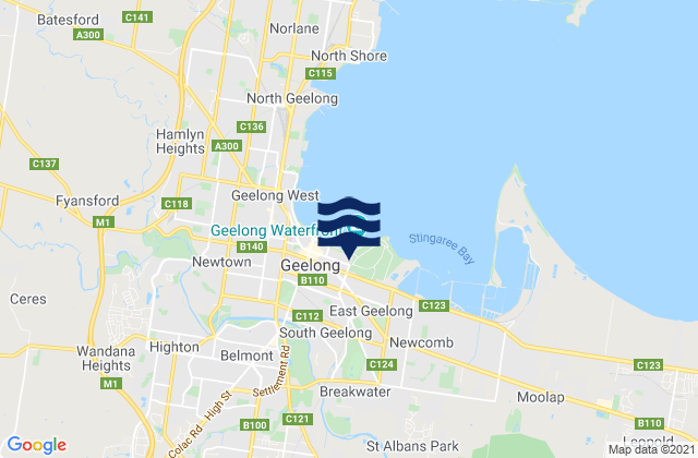 Breakwater, Australiaの潮見表地図