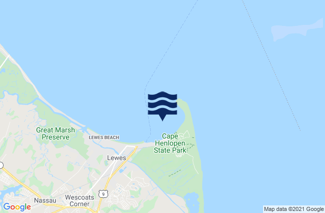 Breakwater Harbor, United Statesの潮見表地図
