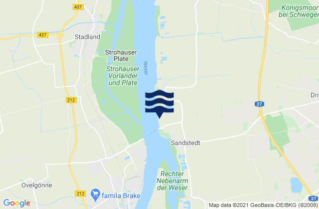Bremer Weserwehr, Germanyの潮見表地図