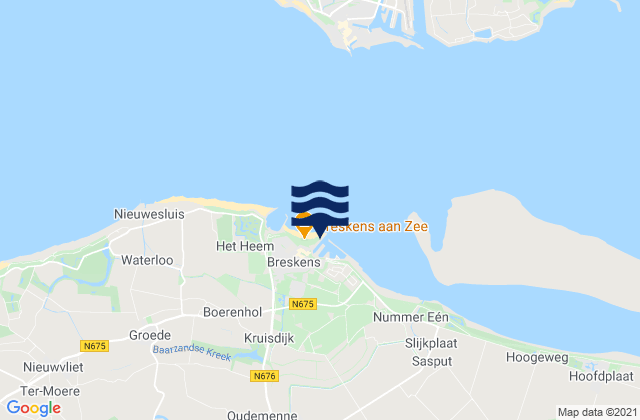 Breskens, Netherlandsの潮見表地図