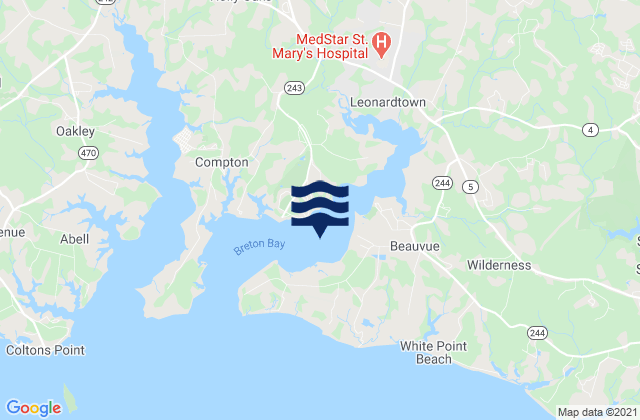 Breton Bay, United Statesの潮見表地図