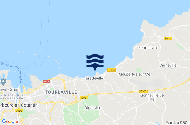 Bretteville, Franceの潮見表地図