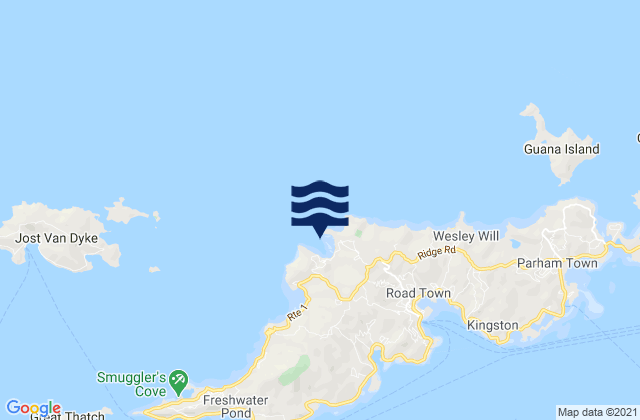 Brewers Bay, U.S. Virgin Islandsの潮見表地図