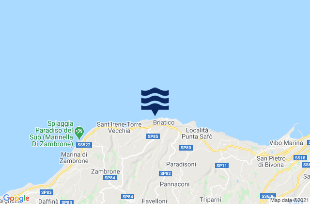 Briatico, Italyの潮見表地図