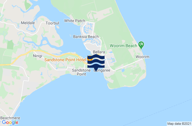 Bribie Island, Australiaの潮見表地図