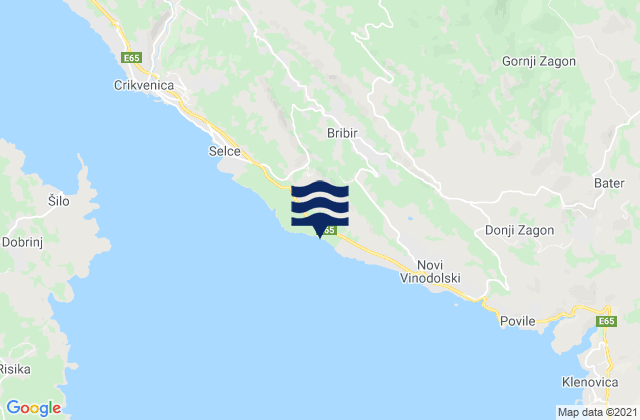 Bribir, Croatiaの潮見表地図