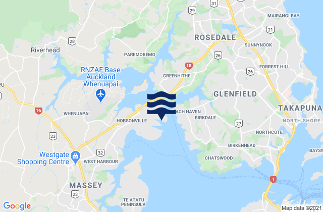 Brickbat Bay, New Zealandの潮見表地図