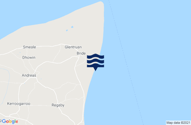 Bride, Isle of Manの潮見表地図