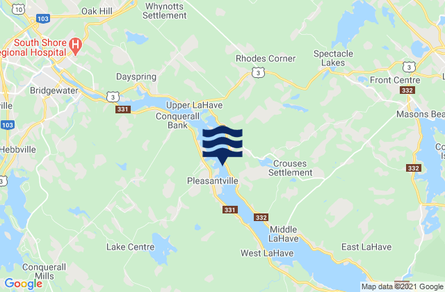 Bridgewater, Canadaの潮見表地図