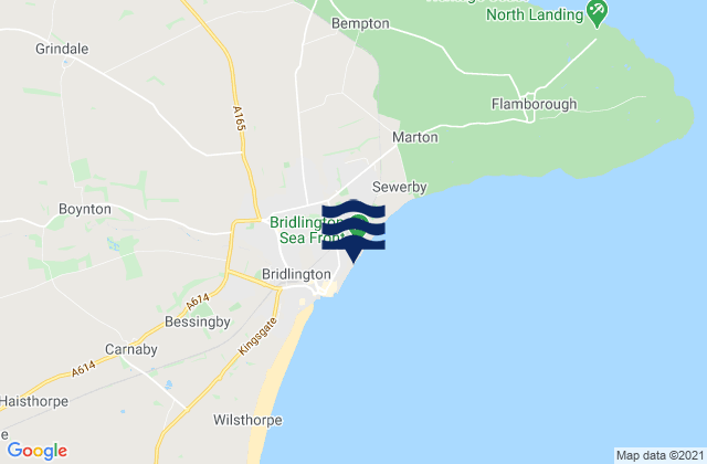 Bridlington Beach, United Kingdomの潮見表地図