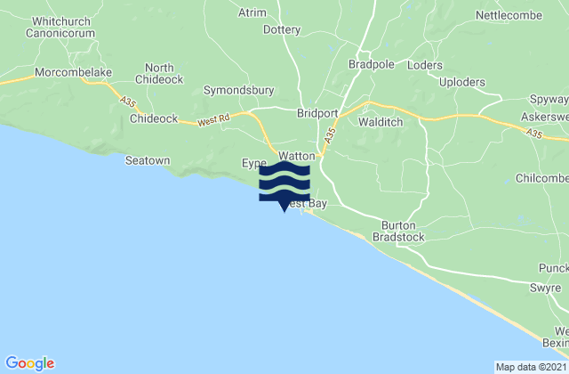 Bridport (West Bay), United Kingdomの潮見表地図