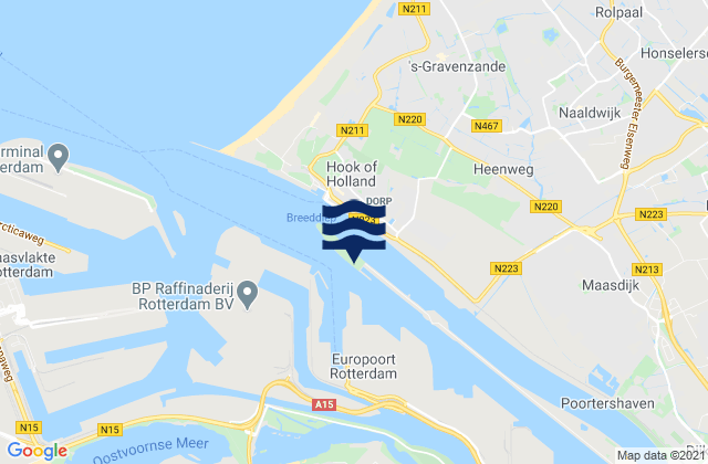 Brielle, Netherlandsの潮見表地図