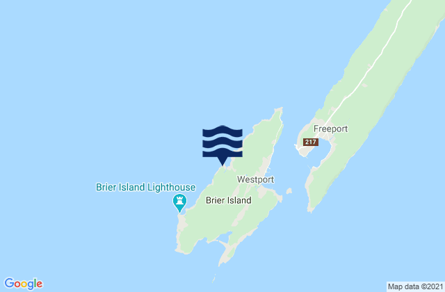 Brier Island, Canadaの潮見表地図