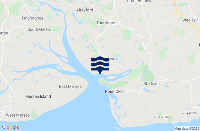 Brightlingsea Beach, United Kingdomの潮見表地図