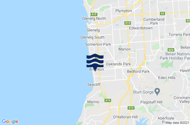 Brighton, Australiaの潮見表地図