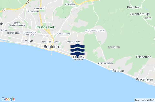 Brighton Marina, United Kingdomの潮見表地図
