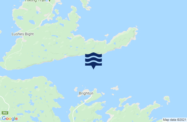 Brighton Tickle Island, Canadaの潮見表地図