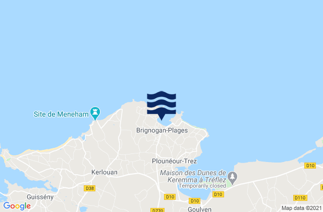 Brignogan-Plages, Franceの潮見表地図