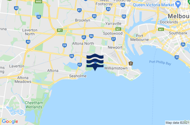Brimbank, Australiaの潮見表地図