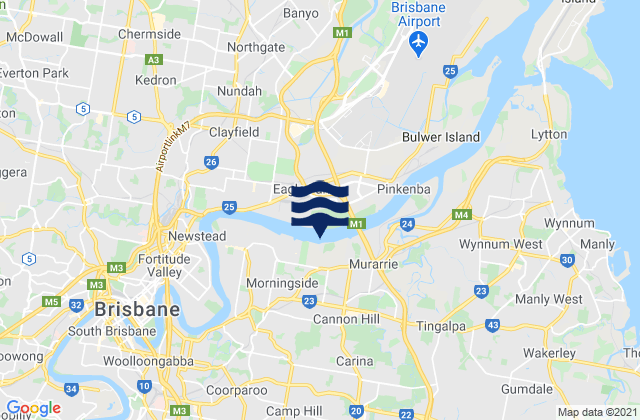 Brisbane, Australiaの潮見表地図