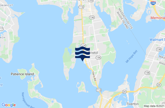 Bristol Bristol Harbor, United Statesの潮見表地図