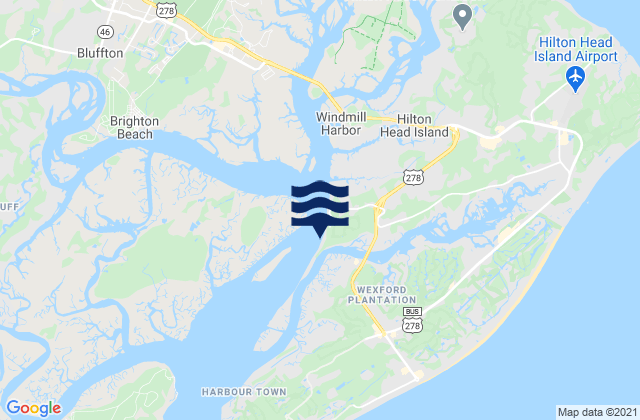 Broad Creek (Hilton Head Island), United Statesの潮見表地図