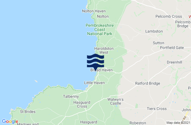 Broadhaven South, United Kingdomの潮見表地図