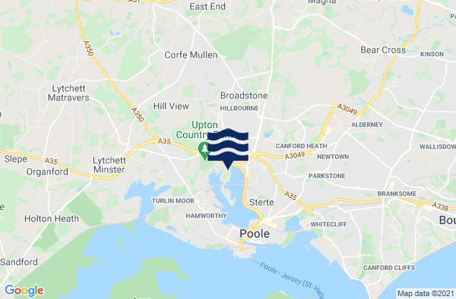 Broadstone, United Kingdomの潮見表地図