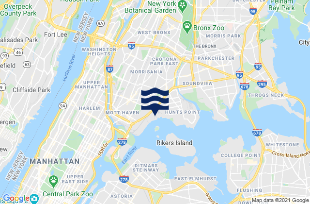 Broadway Bridge, United Statesの潮見表地図