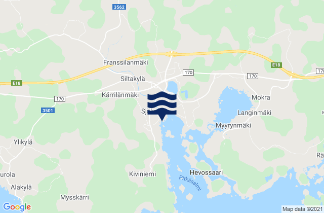 Broby, Finlandの潮見表地図