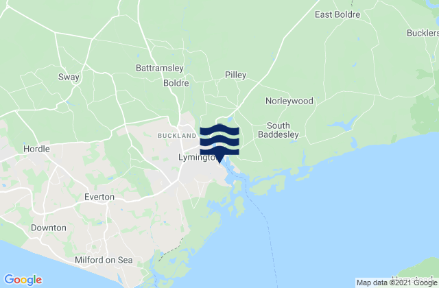 Brockenhurst, United Kingdomの潮見表地図