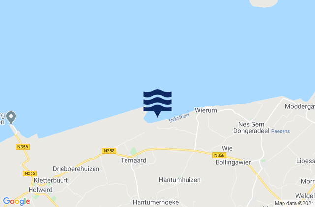 Broeksterwâld, Netherlandsの潮見表地図
