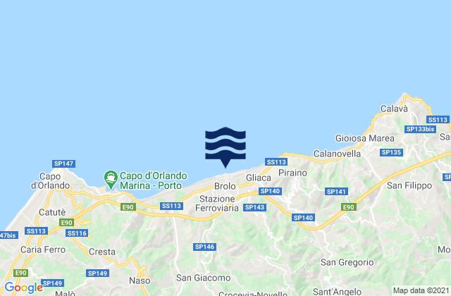 Brolo, Italyの潮見表地図
