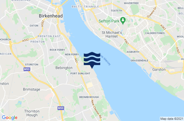 Bromborough, United Kingdomの潮見表地図