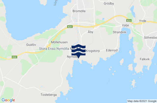 Bromölla, Swedenの潮見表地図
