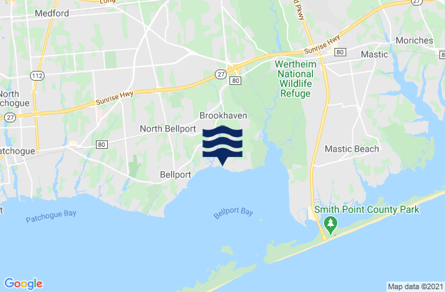 Brookhaven, United Statesの潮見表地図