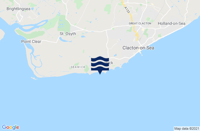 Brooklands Beach, United Kingdomの潮見表地図