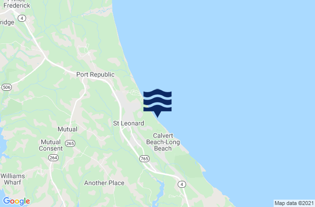 Broomes Island, United Statesの潮見表地図