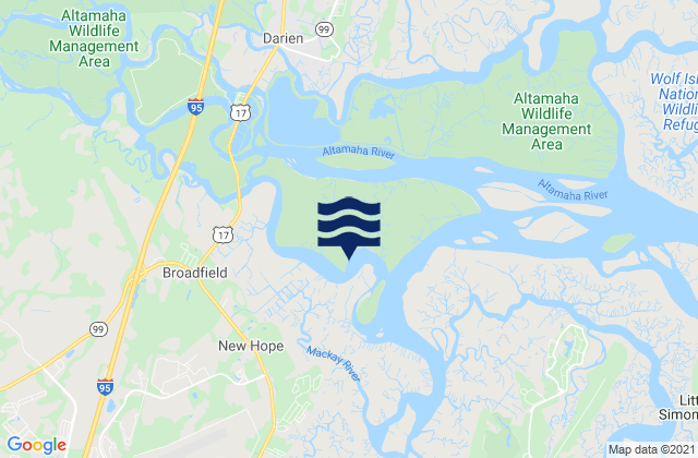 Broughton Island (south), United Statesの潮見表地図