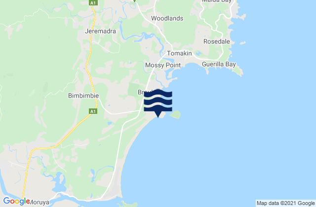 Broulee, Australiaの潮見表地図
