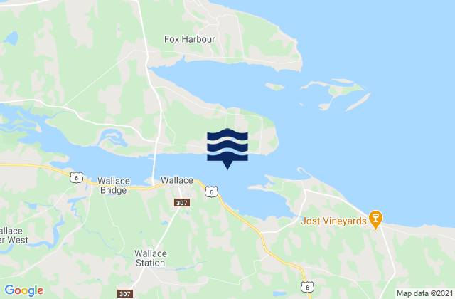 Brown Bay, Canadaの潮見表地図