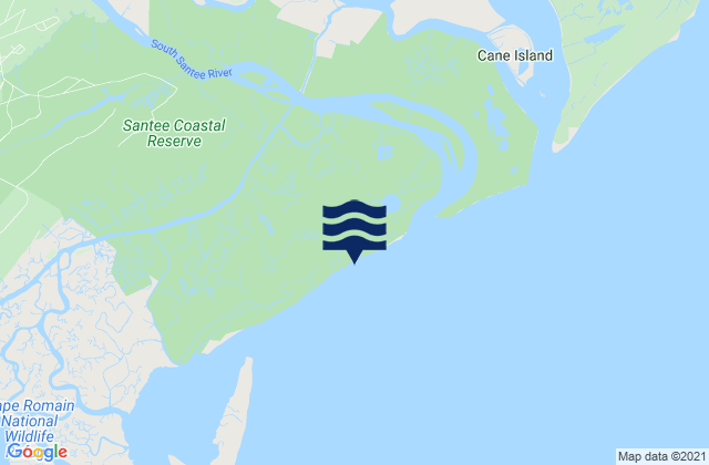 Brown Island South Santee River, United Statesの潮見表地図
