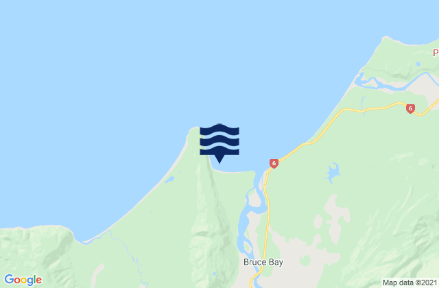 Bruce Bay, New Zealandの潮見表地図